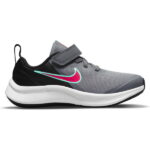 ナイキ (NIKE) ナイキ スター ランナー 3 PSV シューズ ジュニア キッズ ジュニア SMOKE GREY/SIREN RED-BLACK DA2777-008